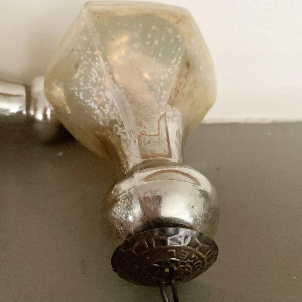 Vintage Midwest Kugel Mercury Metallic Glass Ornaments‎ Lot of 2 6